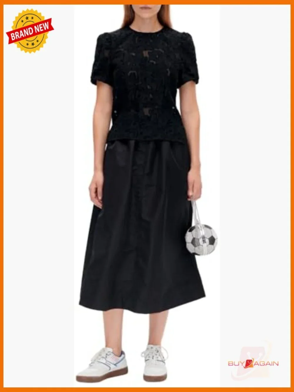 Short Sleeve Jacquard Blouse, Semi-Sheer Lace Pattern, Button Back Closure